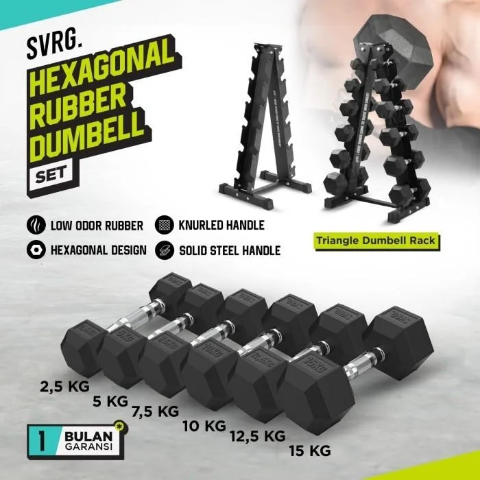 Svarga Cast Iron Rubber Hexagon Kettlebell Gym