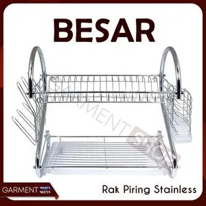Rak Piring Stainless Steel 2 Tingkat Anti Karat