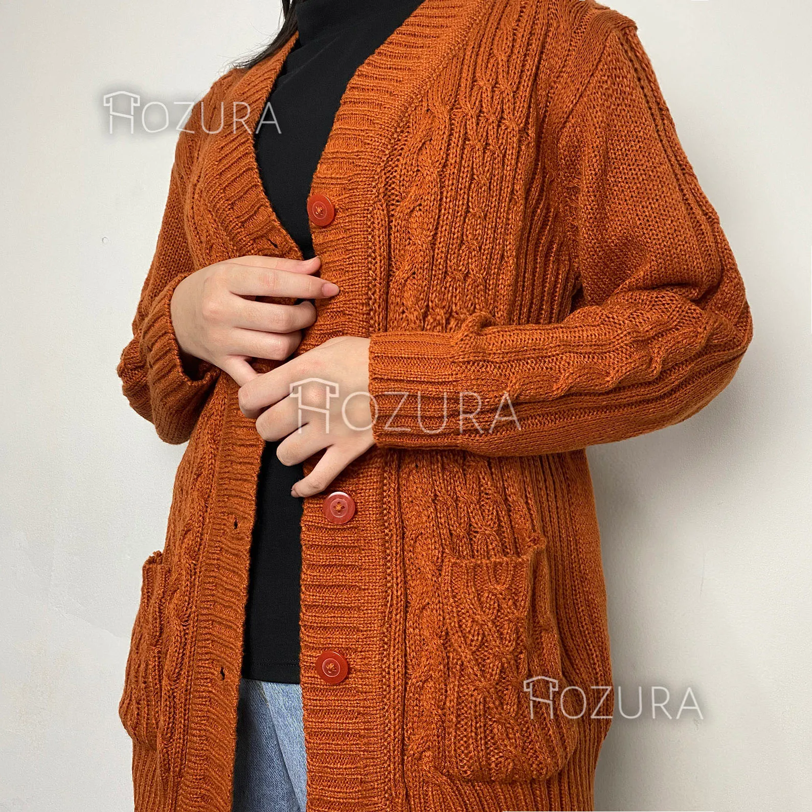 Hozura - Premium Thick Cable Knit Sweater Cardigan Lanna (Batta) - Oversize Cardigan - Jumbo Knit Cardigan Mariza Outer Korean Style Latest Trendy 2021 Premium Thick Knit Outerwear Can Pay on Delivery - Selly Crop Premium Cardi 3Get Women's Fashion